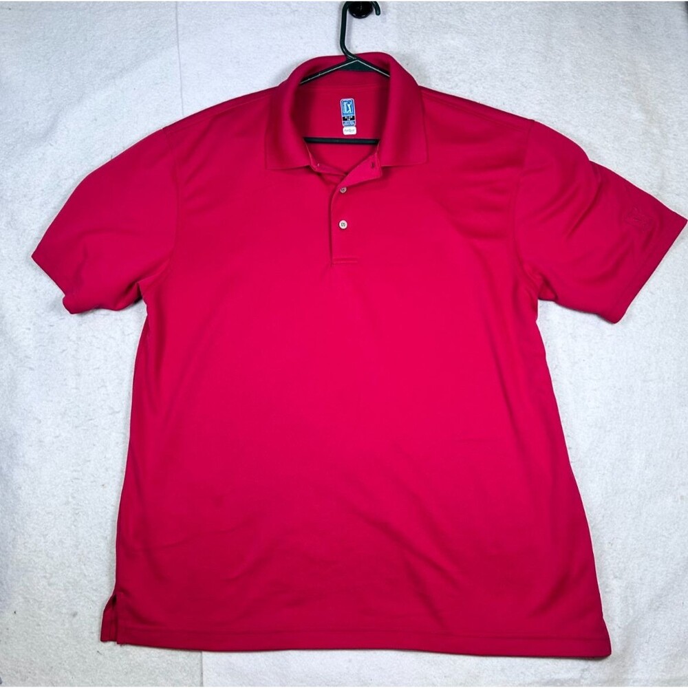PGA TOUR Airflux Golf Performance Polo Shirt Men's XL Pink Short Sleeve Collared